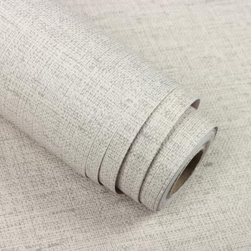 Grasscloth Peel and Stick Wallpaper Beige and Gray 15.7in x 590.6in by lenify