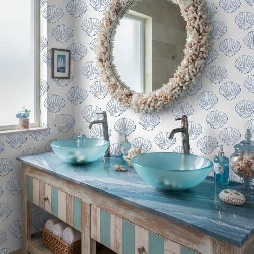 Colarr Coastal Shell Peel and Stick Wallpaper 17'' x 118'' Contact Paper - Image 5