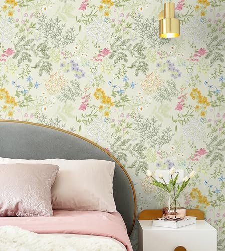Peel and Stick Wallpaper Vintage Floral Wallpaper Boho Leaf Contact Paper - Image 2