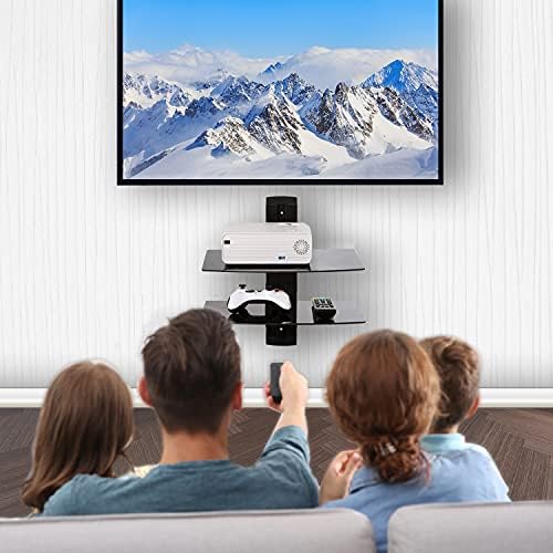 WALI 2 Tier Glass Floating TV Wall Shelf - Image 2