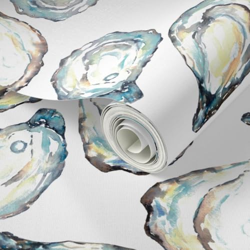 Spoonflower Coastal Watercolor Peel and Stick Wallpaper - Image 2
