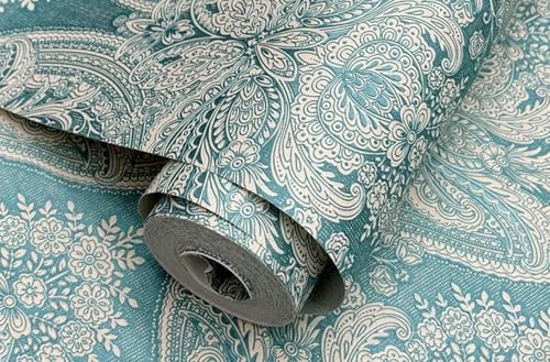 Blooming Wall Damasks Flocking Embossed Textured Wallpaper Roll - Image 4