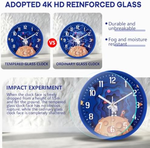 8” Silent Small Wall Clock, Battery Operated Clock - Image 4