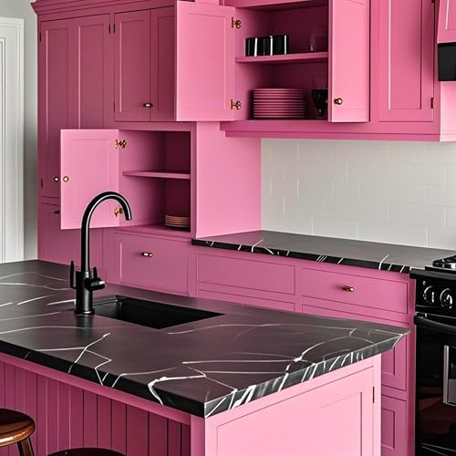 Ismoon 17.7inx197in Pink Wallpaper Peel and Stick Wallpaper Pink Contact Paper - Image 6