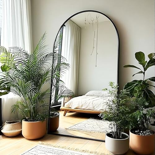 KOMCOTE Arch Mirror Full Length, Floor Length Mirror, Arched Floor Mirror by KOMCOTE