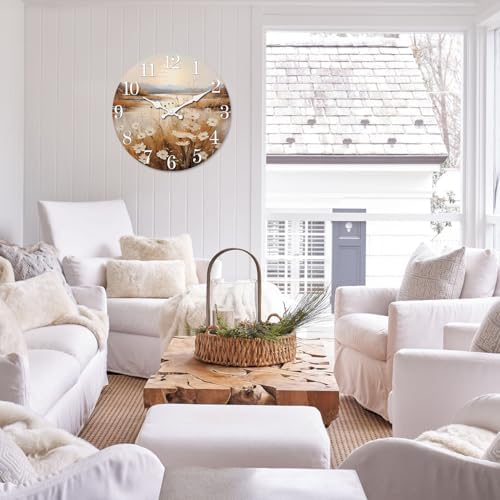 XNM Large Farmhouse Wooden 24 Inch Battery Operated Wall Clock - Image 2