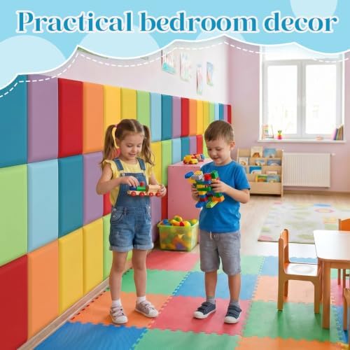 48 Pack Wall Padding Headboard 15.75" x 7.87" x 1.18" Rainbow Colors - Image 4