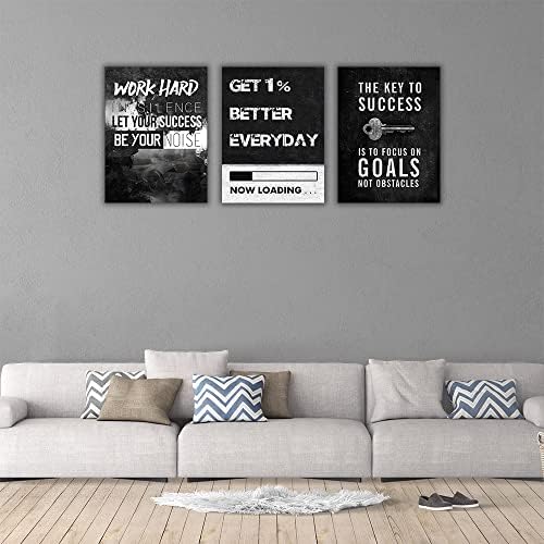 Motivational Canvas Wall Painting Wall Art Inspirational Poster Execute Hustle - Image 3