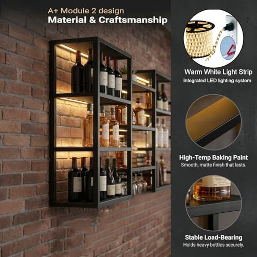 59in Wall Mounted Wine Rack - Image 4