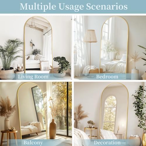 Full Length Mirror with Stand, Large Stand Up Mirrors, Aluminum Frame Floor - Image 7