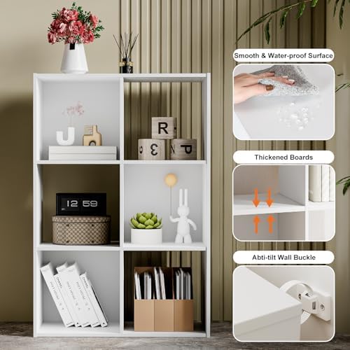 Sweetcrispy 6 Cube Storage Organizer, Stackable Modular Bookcase Shelf - Image 3