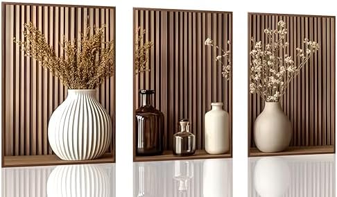 JWDXNOOK 3Pcs Minimalist Floral Canvas Wall Art 12x16 inches Unframed by Unknown