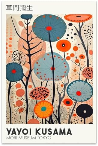Yayoi. Kusama Wall Art Vintage Japanese Posters Prints Tokyo Aesthetic Painting by Unknown