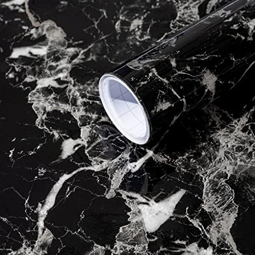 Arthome 47"x122" Silver Black Marble Contact Paper, Self Adhesive Wallpaper by ArthomeWALLDECOR