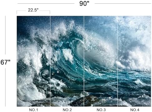 Majestic Crashing Blue Ocean Wave Wallpaper Peel Stick - Image 5