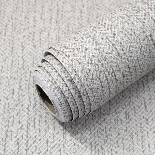 Grey Grasscloth Peel and Stick Wallpaper by lenify