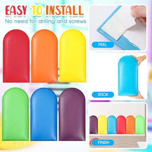 Jetec 6 Pcs Kids Wall Padding Panels, 1.18 Inch Thick Foam Wall Protector - Image 4