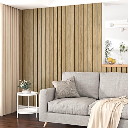 Wallercity 3D Wood Grain Wall Panels Self Adhesive Wood Slats Wall Paneling - Image 2
