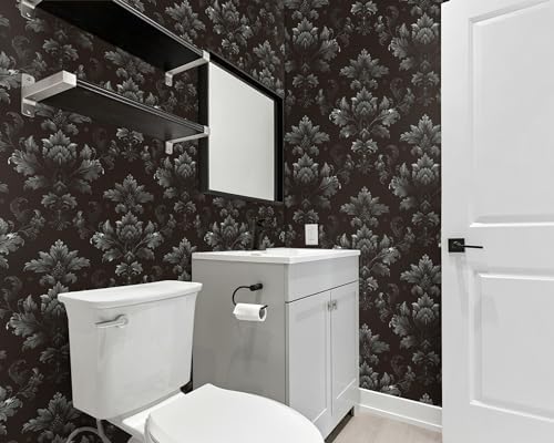 FLFK Dark Floral Wallpaper Peel and Stick 16" x 384" - Image 5