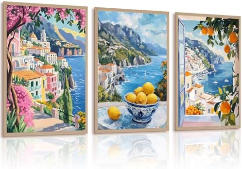 Pouydmi Italy Amalfi Coast Wall Art Posters Italian Travel City Canvas Wall by Unknown