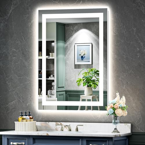 24x36 LED Bathroom Mirror with Lights, Lighted Vanity Mirror by YEELAIT