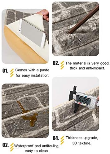 3D Self Adhesive Foam Wall Panels, 10 Tiles Cover 57 sq feet, Peel and Stick - Image 7