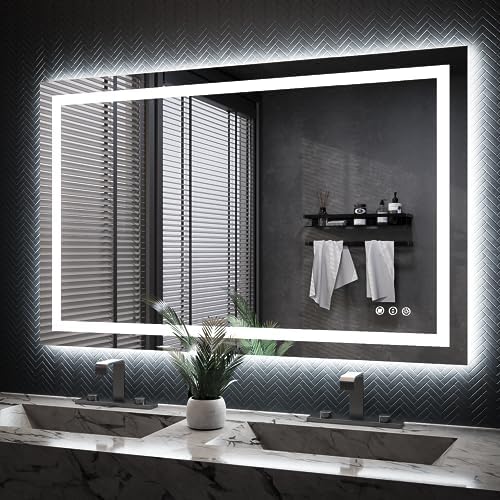 ISKM 48x30 LED Mirror for Bathroom, Front and Back Lit by ISKM-IStillKeepMovin