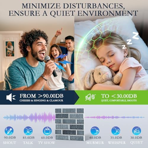 ArtVivid 12Pack Acoustic Panels, Brick Pattern Sound Proof Panels - Image 4