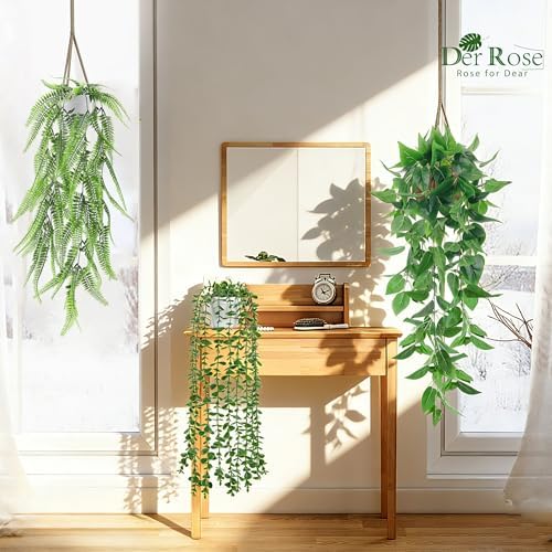 Der Rose 4Pcs Fake Hanging Plants - Image 2