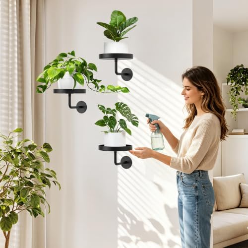 Wall Plant Holder, 6.3 Inch Metal Plant Hanger Indoor Wall Planter, Wall - Image 2