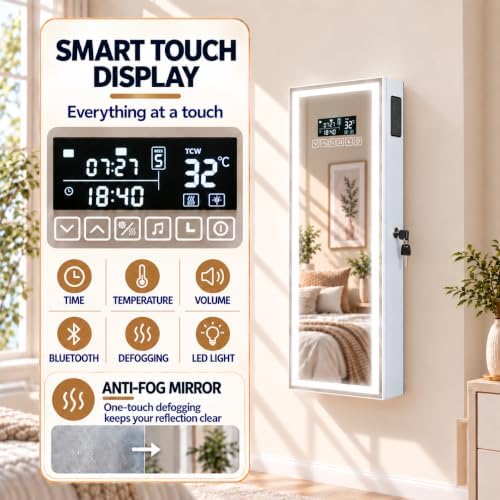 LED Mirror Jewelry Cabinet, Full Length Mirror - Image 4