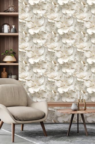 Peel and Stick Wallpaper Gray Yellow Gradient Floral Small - Image 2