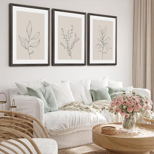 Botanical Wall Art Decor Neutral Wall Decor Boho Beige Canvas Wall Art - Image 4