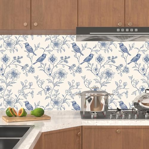 Laatse Floral Bird Vintage Wallpaper Peel and Stick 17.5" x 393" - Image 3