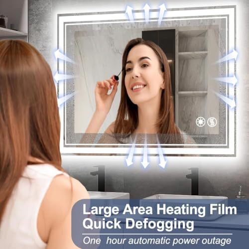 32“ x 40” Bathroom Mirror with Lights, LED Mirror - Image 3