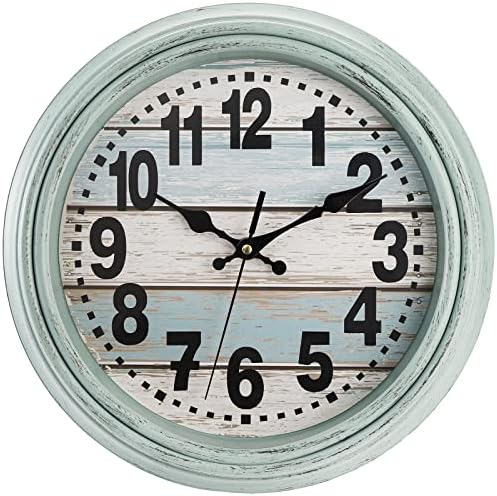 ZENFUN 12'' Rustic Wall Clock, Silent Non Ticking Clock Quartz Wall Clock by ZENFUN