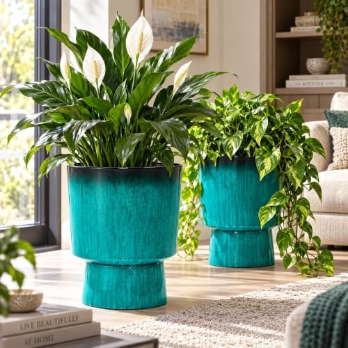Autodaya 16.8" Faux Ceramic Planters - Image 4