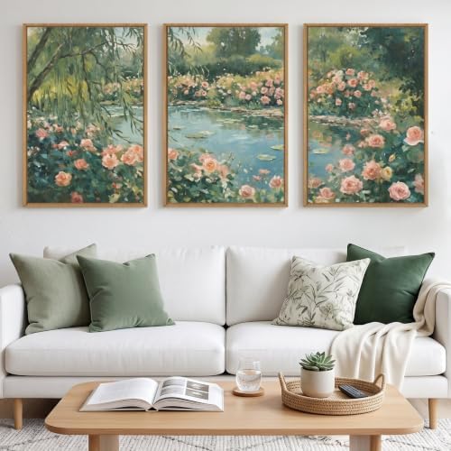IARTTOP Extra Large Monet Landscape Framed Wall Art 24x36 Inch Nature Flower by IARTTOP