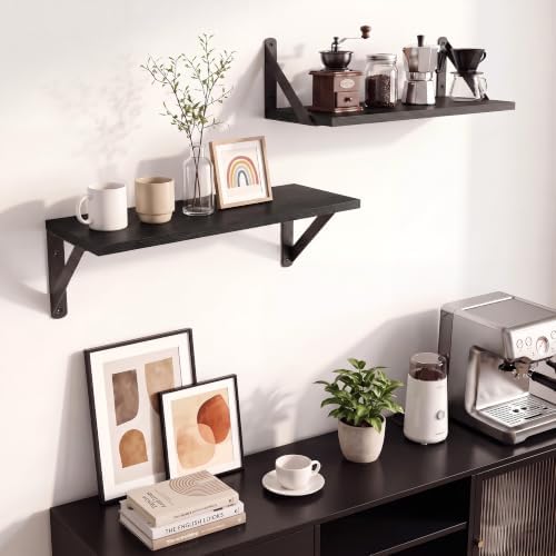 16x6 Inch Small Black Wall Shelves - Image 4