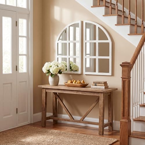 FLORA Farmhouse Mirror, Arch Window Entryway Large Wall Decor Mirror - Image 4
