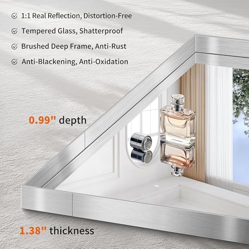 CIRCUMI Silver Bathroom Mirror - Image 3
