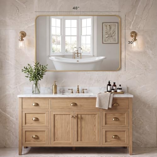 Sweetcrispy Bathroom Wall Mirror, 48x30 Inch Wall Mount Mirror - Image 2