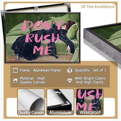 Vintage Don'T Rush Me Pink Graffiti Posters Preppy Style Maximalist Canvas Wall - Image 7