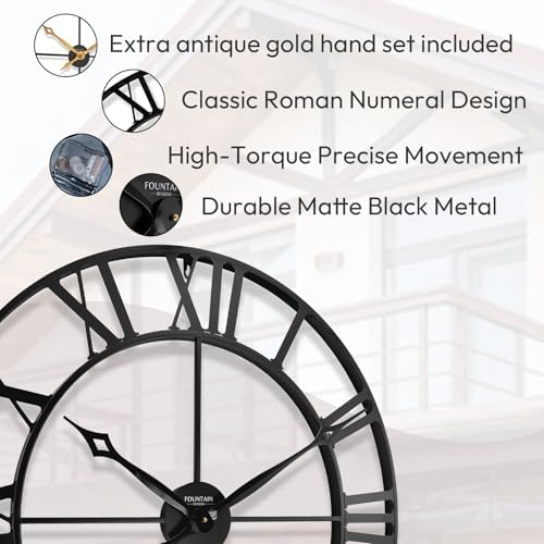 30 Inch Wall Clocks for Living Room Decor, Roman Numeral - Image 2