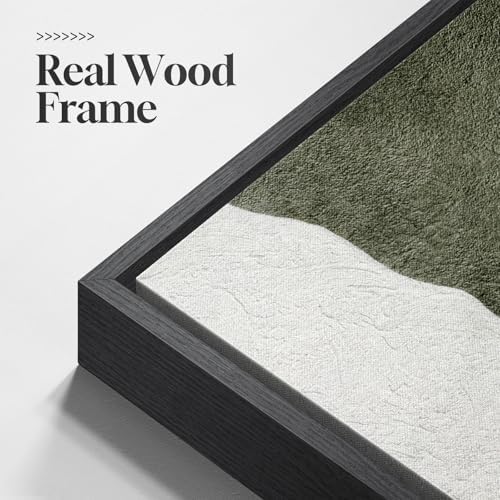 Framed Green White Vertical Abstract Wall Art Decor - Image 5