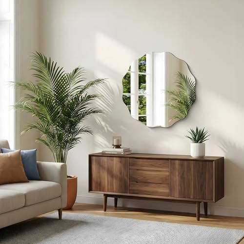 CILIBER Wavy Mirror for Wall, 3mm Tempered Glass Decorative Bathroom Vanity - Image 6