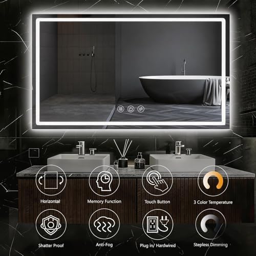 55"x 36" LED Bathroom Mirror - Image 3