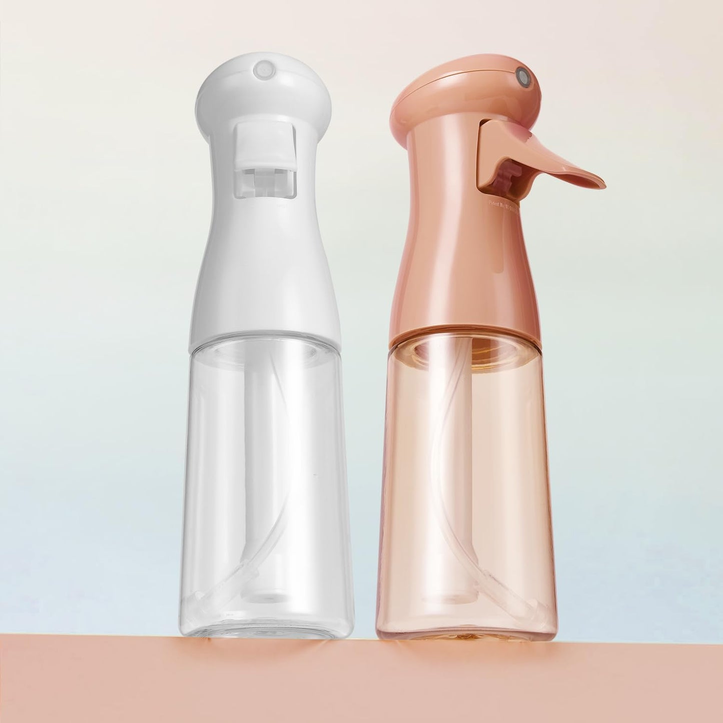 Spray Bottle For Hair, Continuous Mister Empty Spray Bottles, Ultra Fine Mist Water Sprayer for Hairstyling, Cleaning, Plants, Barbers, Salons, Essential Oil Scents - 2 Pack 6.8 OZ, White & Terracotta