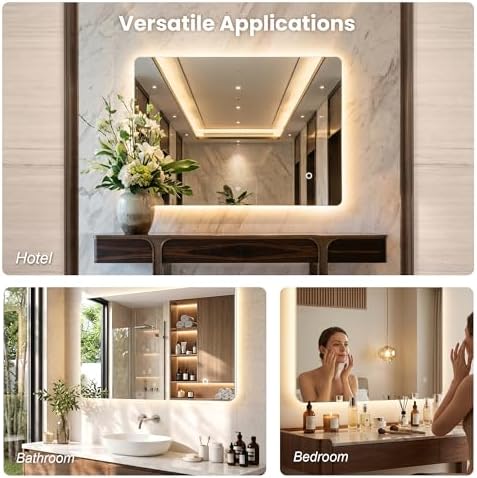 30"x48" Frameless LED Backlit Bathroom Mirror Dimmable - Image 7