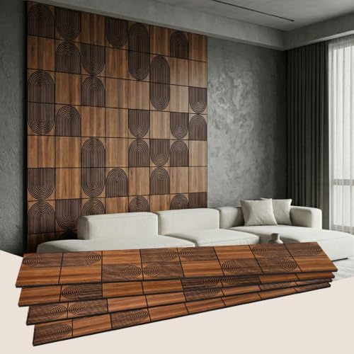 3D Wall Panels, Teak Wood Grain Peel and Stick Wall Panels, Self-Adhesive PVC by Unknown